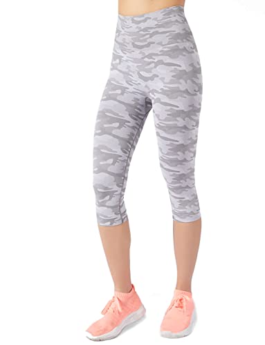 BeGood - Legging Capri Sportliche Camouflage entwässernd und hydratisierend - L, Grau-weiß Camouflage von BeGood