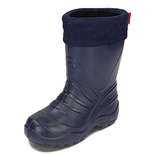 BeKiddy EVA Kinder Stiefel Gefüttert Wasserdicht Regentiefel Schneestiefel Jungen Mädchen Gummistiefel Isoliert 24-37 EU (Marineblau, numeric_24) von BeKiddy