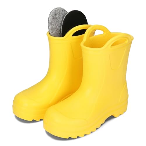 BeKiddy Kinder Gummistiefel aus EVA Ultraleicht Wasserdicht Regenstiefel für Jungen & Mädchen Perfekt für Kindergarten, Schule, Outdoor/Gelb, 34 BeKiddy Kinder Gummistiefel aus EVA Ultraleicht Wasserdicht Regenstiefel für Jungen & Mädchen Perfekt für Kindergarten, Schule, Outdoor/Gelb, 34 von BeKiddy