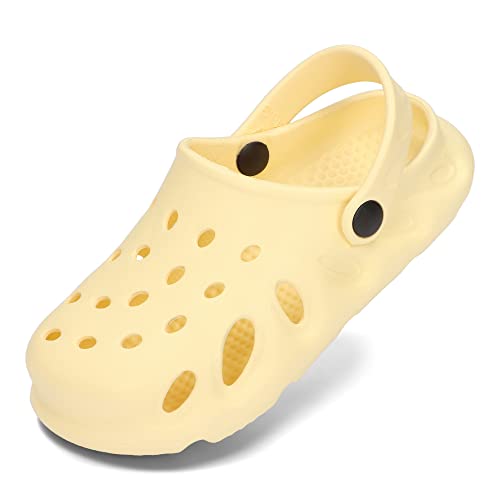 BeKiddy Unisex Kinder Eva Clogs Leichte Gartenschuhe Jungen Mädchen 20-35 EU (Hellgelb, eu_Footwear_Size_System, Toddler, Numeric, medium, Numeric_25) von BeKiddy