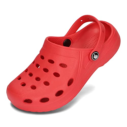 BeKiddy Unisex Kinder Eva Clogs Leichte Gartenschuhe Jungen Mädchen 20-35 EU (Rot, eu_Footwear_Size_System, Big_Kid, Numeric, medium, Numeric_35) von BeKiddy