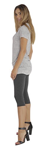 BeLady Damen Leggings 3/4 Capri aus Baumwolle Blickdichte Leggins Viele Farben (Grafitgrau, 3XL) von BeLady