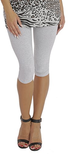 BeLady Damen Leggings 3/4 Capri aus Baumwolle Blickdichte Leggins Viele Farben (Grau, 2XL) von BeLady