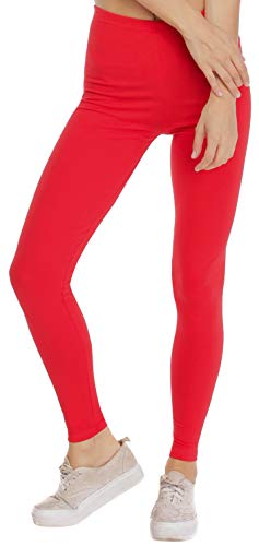 BeLady Damen Leggings Knöchellang Blickdichte Leggins Viele Farben Viele Größen (Rot, 2XL) von BeLady