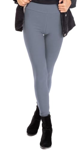 BeLady Damen Thermo Leggings Knöchellang aus Baumwolle mit Weichem Warmen Innenfleece Abnehmen Hose mit Hoher Bund Schwarz Dunkelblau Grafitgrau Rot S M L XL 2XL 3XL (Grau, S) von BeLady