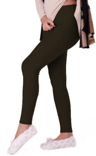 BeLady Damen Thermo Leggings Knöchellang aus Baumwolle mit Weichem Warmen Innenfleece Abnehmen Hose mit Hoher Bund Schwarz Dunkelblau Grafitgrau Rot S M L XL 2XL 3XL (Schwarz, M) von BeLady