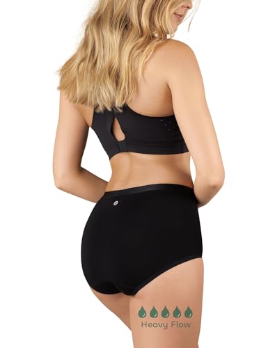 BeMee Nighttime High Waist Slip, Perioden-unterwäsche, Menstruations-Slip aus Bambus-Viskose, bei starker Blutung, schwarz, Größe XL von BeMee