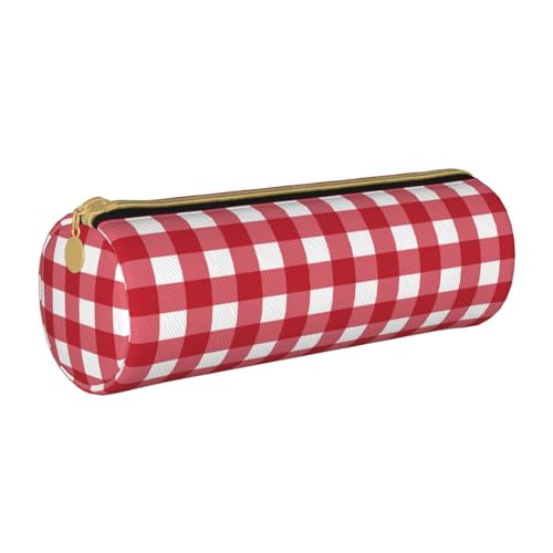 BeNtli Federmäppchen, Federmäppchen, tragbares Federmäppchen, Ledertasche, Schreibwaren-Aufbewahrungstaschen, Rot Kariertes abstraktes Muster BeNtli Federmäppchen, Federmäppchen, tragbares Federmäppchen, Ledertasche, Schreibwaren-Aufbewahrungstaschen, Rot Kariertes abstraktes Muster von BeNtli