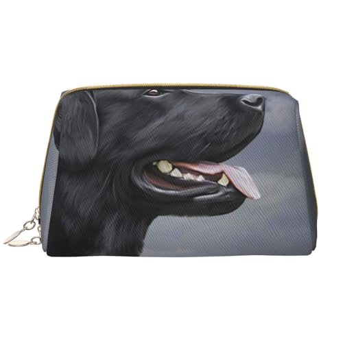 Große Make-up-Tasche, Leder-Kosmetiktasche, Reise-Toilettenartikel-Organizer, Make-up-Tasche, Zeichnung Hund Labrador von BeNtli