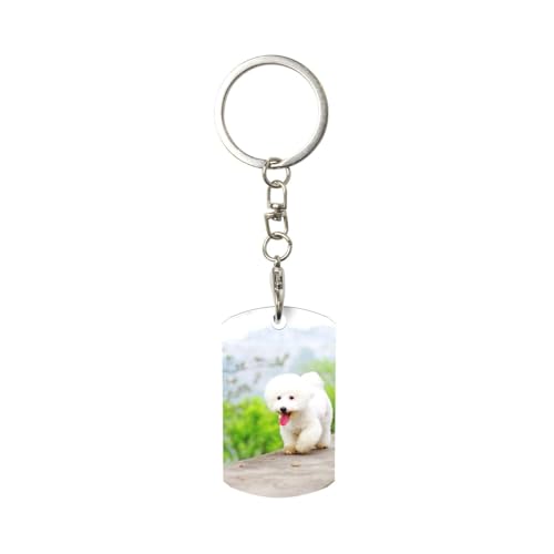 Rechteckiger Metall-Schlüsselanhänger, Metall-Schlüsselanhänger, Autoschlüsselanhänger, Ringhalter, 1 Stück,Bichon Frise Park Haustiere Hunde Bichon Frise Hunde Rechteckiger Metall-Schlüsselanhänger, Metall-Schlüsselanhänger, Autoschlüsselanhänger, Ringhalter, 1 Stück,Bichon Frise Park Haustiere Hunde Bichon Frise Hunde von BeNtli