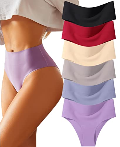 BeReady Bauchweg Unterhose Damen Seamless Slips Damen Nahtlose Unterwäsche High Waist Unterwäsche Frauen Hohe Taille Unterhosen Nahtlos Mehrpack 6er Pack von BeReady
