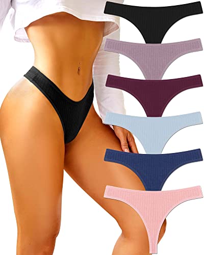 BeReady 6er Pack String Tanga Damen Set Baumwoll Unterhosen Sexy Unterwäsche für Frau Sexy Slip for Women Dessous Thong Panties Mehrpack S-XL von BeReady