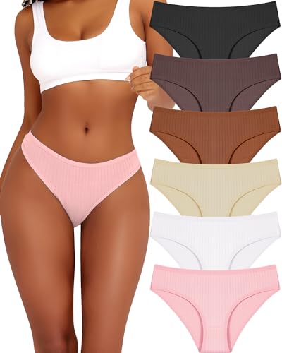 BeReady 6er Pack Unterhosen Damen Baumwolle Stretch Slips Baumwoll Hipster Bequeme Unterwäsche Cotton Underwear Atmungsaktive Slip Frauen Mehrpack S-XL von BeReady