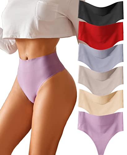 BeReady Bauchweg String Tanga Damen Seamless Slips High Waist Unterhosen Frauen Atmungsaktiv Unterwäsche Mehrpack von BeReady