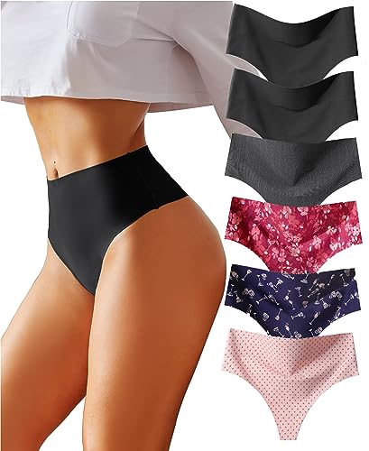 BeReady Bauchweg String Tanga Damen Seamless Slips High Waist Unterhosen Frauen Atmungsaktiv Unterwäsche Mehrpack von BeReady