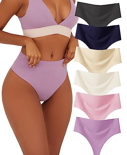 BeReady Bauchweg String Tanga Damen Seamless Slips High Waist Unterhosen Frauen Atmungsaktiv Unterwäsche Mehrpack von BeReady