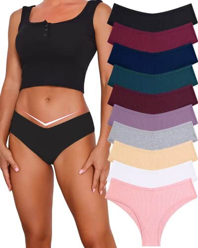 BeReady Brazilian Slip Damen Baumwolle Unterhosen Frauen Sexy Unterwäsche Atmungsaktive Baumwoll Hipster Mehrpack 10er Pack von BeReady