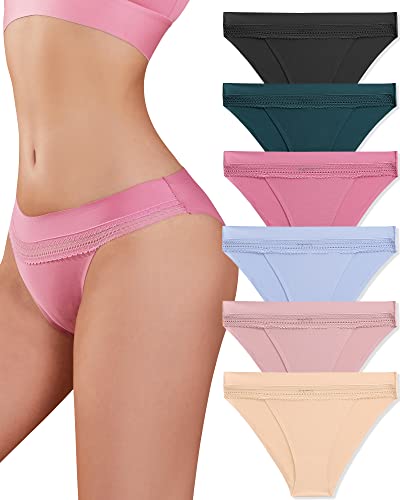 BeReady Spitze Damen Unterwäsche Seamless Slips Damen Spitzen Nahtlose Hipster Unterhosen Mehrpack 6/10er Pack von BeReady