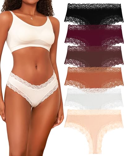 BeReady Unterhosen Damen Baumwolle Spitzenakzente und Gerippte Brazilian Slips Atmungsaktive und Weiche von BeReady