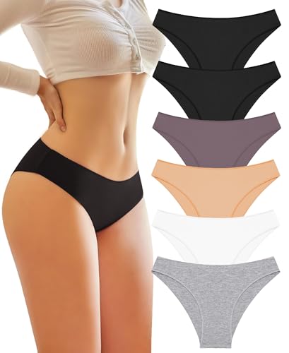 BeReady Unterhosen Damen Baumwolle Stretch Unterwäsche Frauen Slips Damen Niedrige Taille Panties Hipster Atmungsaktive Underwear Women Mehrpack 6er Pack von BeReady