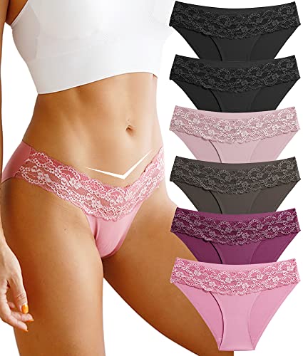 BeReady Seamless Slips Damen Spitze Unterhosen Frauen Nahtlose Weiche Stretch Atmungsaktiver Hipster No Show Unsichtbar Unterwäsche Mehrpack von BeReady