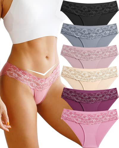 BeReady Seamless Slips Damen Spitze Unterhosen Frauen Nahtlose Weiche Stretch Atmungsaktiver Hipster No Show Unsichtbar Unterwäsche Mehrpack von BeReady