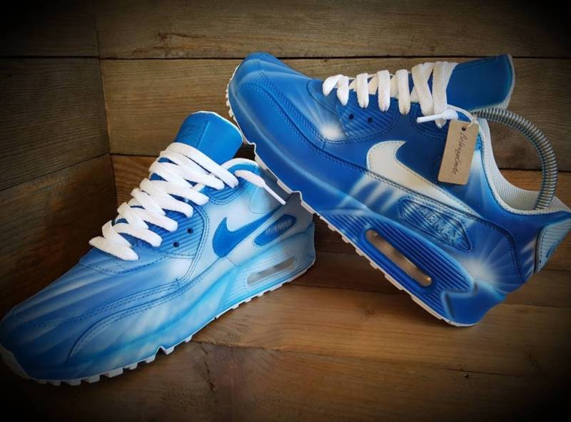 Air Max 90/Turnschuhe/Schuhe/Kicks/Premium/Personalisiert/Icey Drip-Blue Air Max 90/Turnschuhe/Schuhe/Kicks/Premium/Personalisiert/Icey Drip-Blue von BeUniqueCreate
