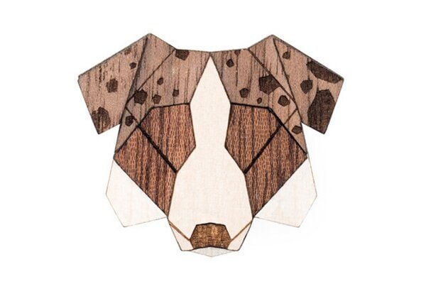 BeWooden Brosche aus Holz "Australian Shepherd Dog" | Mode Schmuck von BeWooden