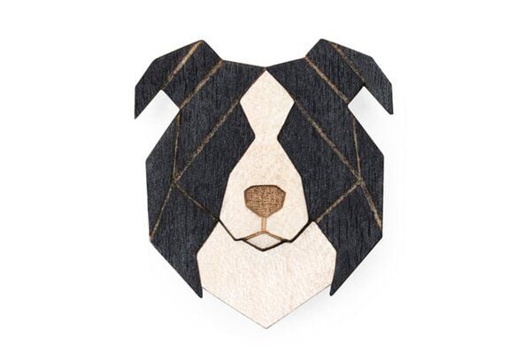 BeWooden Brosche aus Holz "Border Collie"| Einzigartiges Mode Schmuck von BeWooden