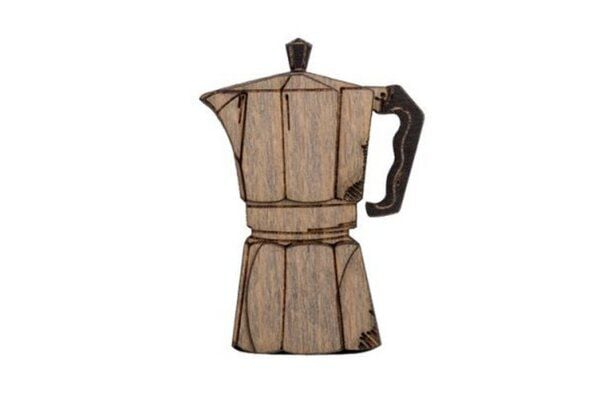 BeWooden Coffee Pot Holzbrosche – handgefertigter, nachhaltiger Schmuck aus Holz von BeWooden