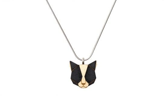 BeWooden Halskette Black Cat | Kette mit Anhänger aus Holz von BeWooden