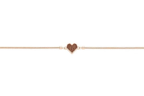 BeWooden Herzchen Armbänder mit Holzdetail - Verschiedene Farbvarianten und Grössen von BeWooden