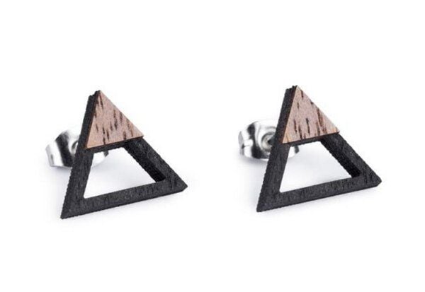 BeWooden Holzohrringe Trill – handgefertigter, nachhaltiger Schmuck mit geometrischem Design von BeWooden