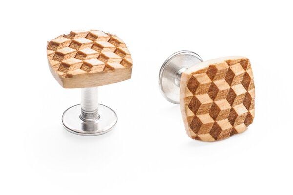 BeWooden Manschettenknöpfe "Cubo Cuff" aus Holz von BeWooden