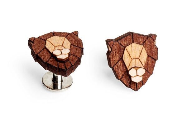 BeWooden Manschettenknöpfe "Lion Cuff" aus Holz von BeWooden