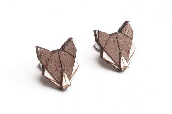 BeWooden Ohringe mit Holzdetails Wolf Earrings von BeWooden