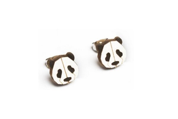 BeWooden Ohrstecker mit Holzdetails | Panda Ohrringe von BeWooden