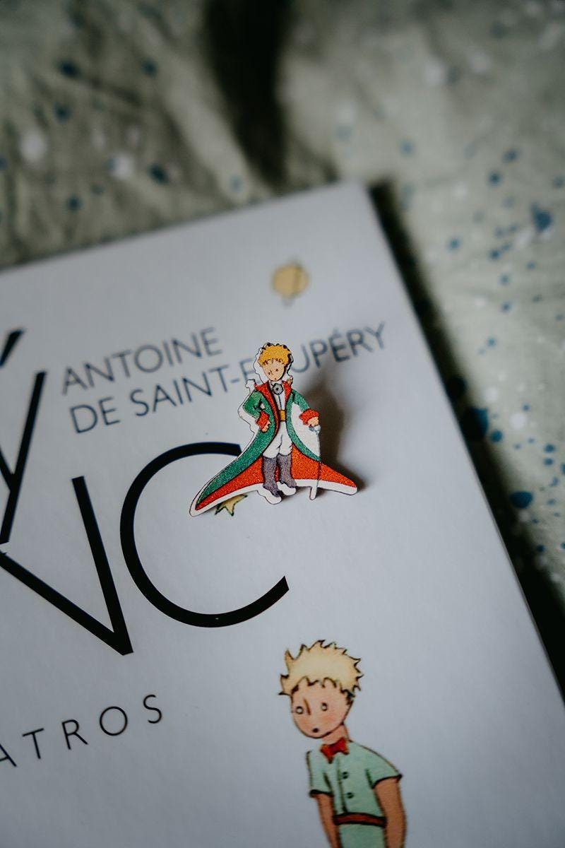 Wooden Brooch The Little Prince Brooch - Handmade-Bewooden Book Lover Gift Literary Accessory Holzbrosche Der Kleine Prinz von BeWoodenCompany