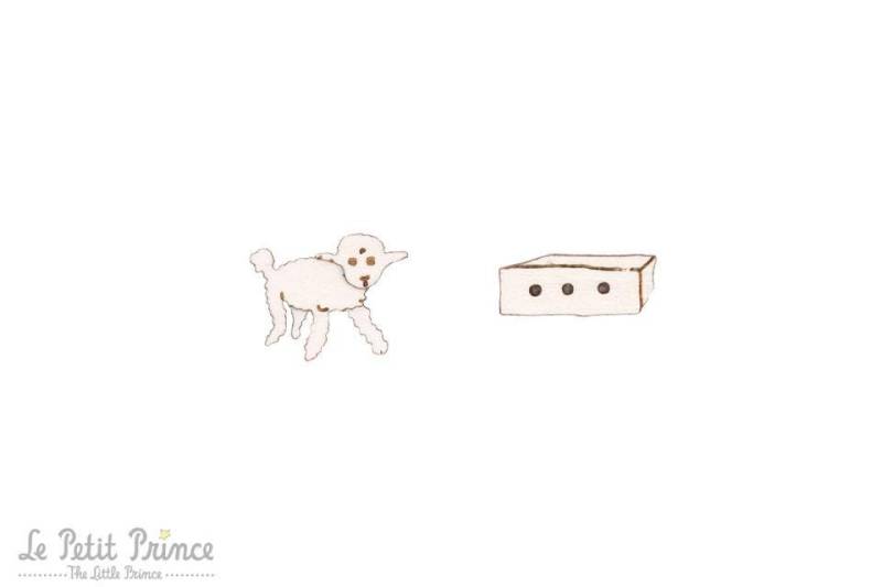 Wooden Earrings Box & Lamb - Wooden Literary Handcrafted Book Jewelry Eco-Friendly Unique Studs Minimalist Gift von BeWoodenCompany