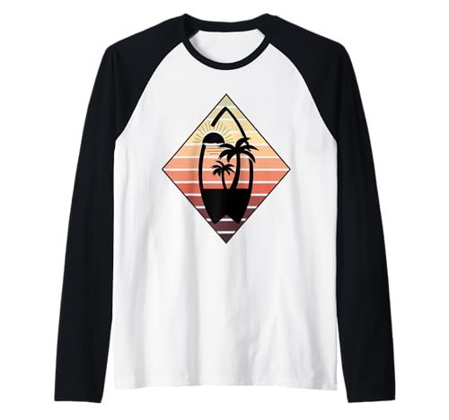 Cooles Surfen für Männer Frauen Surfer Surfbrett Strand Raglan von Beach Surfing Surfboard Retro Surfboarder Surfer