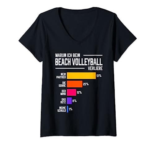 Damen Warum ich beim BeachVolleyball Verliere Lustig Ausreden T-Shirt mit V-Ausschnitt Damen Warum ich beim BeachVolleyball Verliere Lustig Ausreden T-Shirt mit V-Ausschnitt von Beach-Volleyball Lustig Team Bekleidung