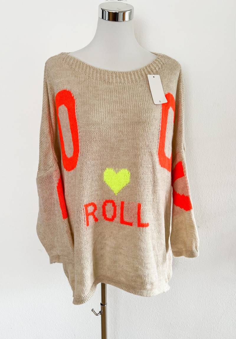 Damen Herbst Winter Oversize Kuscheliger Strickpullover Rock & Roll von BeachAddictShop