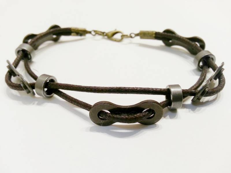 Fahrrad-Kettenglied Und Abstandshalter, Doppeltes Kordelarmband, Herren, Unisex - Ubdbcd01 von BeachBMXDesigns