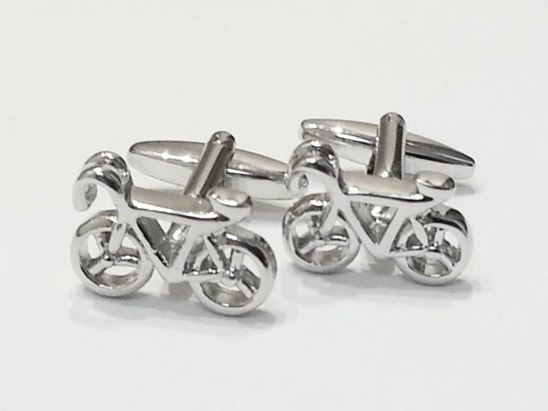 Fahrrad Manschettenknöpfe Manschettenknopf Herren Radfahrer Bmx Berg Motocross Trauzeuge Hochzeitsgeschenk Versilbert - Clbike02 von BeachBMXDesigns