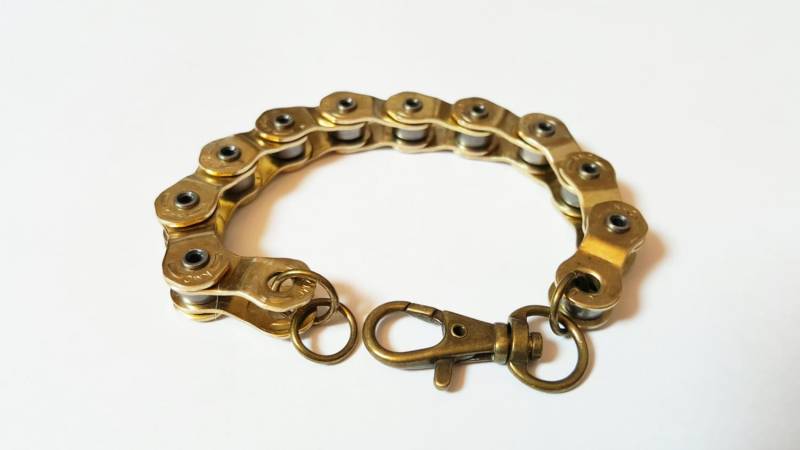 Fahrradkette Armband Herren Bmx Half Link Motocross Silber Gold Radfahren Radsport Geschenke Für Männer Jungen, Frauen - Bchalf01 von BeachBMXDesigns