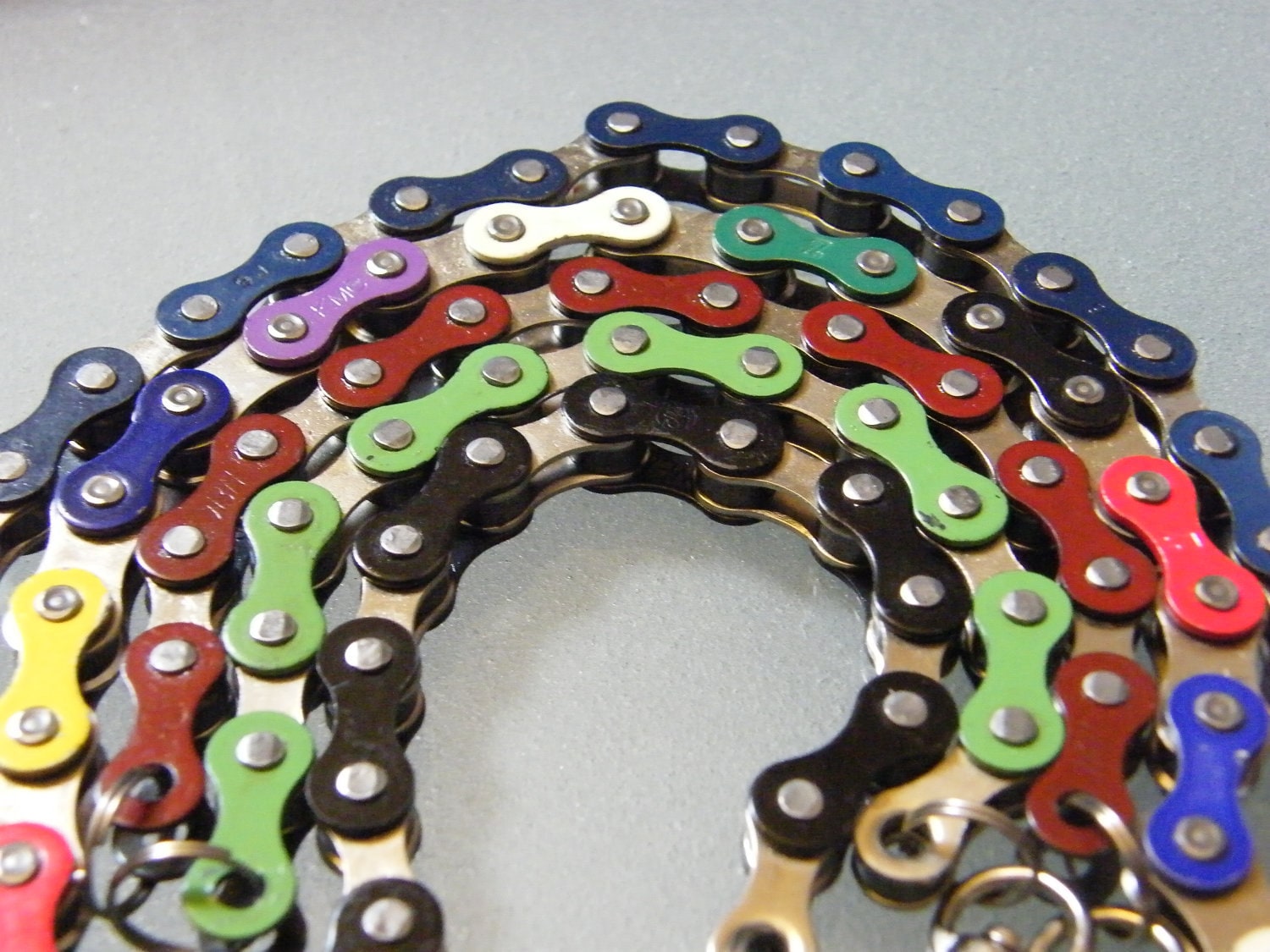 Fahrradkette Geldbörse Kette Schlüsselanhänger - Zweifarbiges Design Wallet03 von BeachBMXDesigns