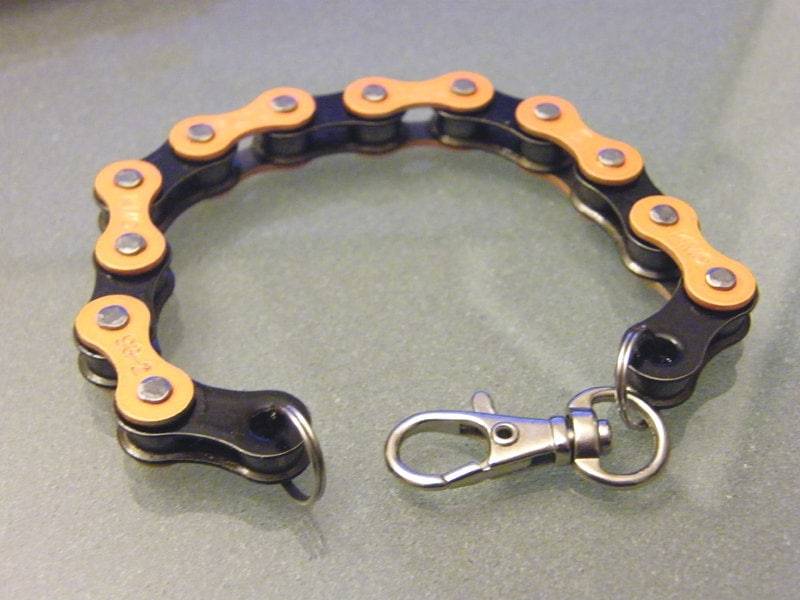 Orange Und Schwarzes Zweifarbiges Fahrrad Kettenarmband Harley Halloween - Bcoblk von BeachBMXDesigns