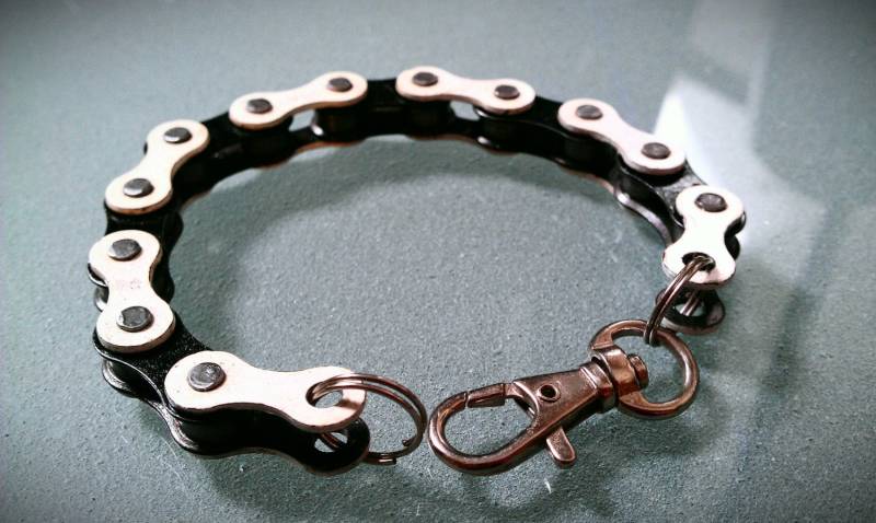 Weiß Und Schwarzes Fahrrad Kettenarmband - Bcwblk von BeachBMXDesigns