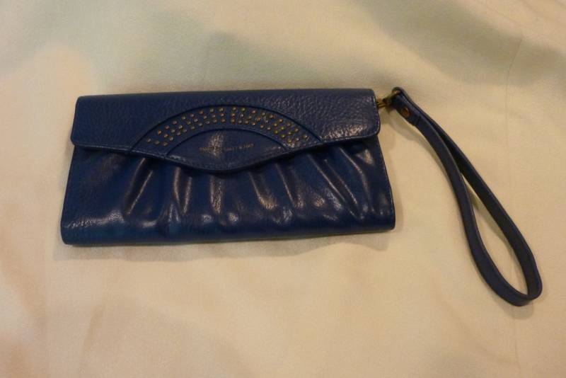 Vintage Handtasche - Premiere Kies Vegan Leder Atemberaubend Schöne Leichte Wristlet Electric Blue Ein Ort Für Alles von BeachBreezeBoutique