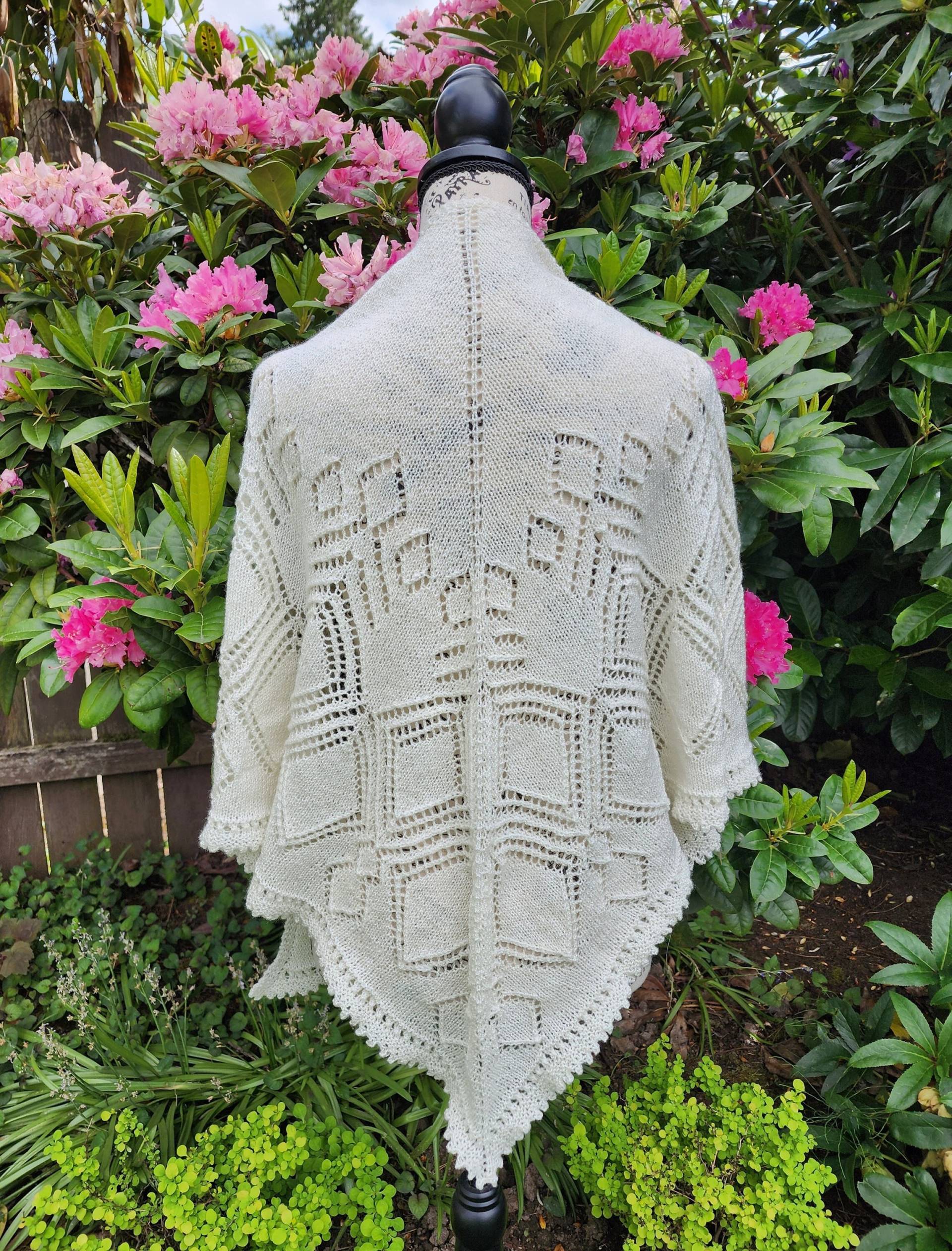 Nicht-Wolle Große Hand Stricken Weißes Garn Dreieckstuch Hochzeit Wrap von Beachgirlnikita